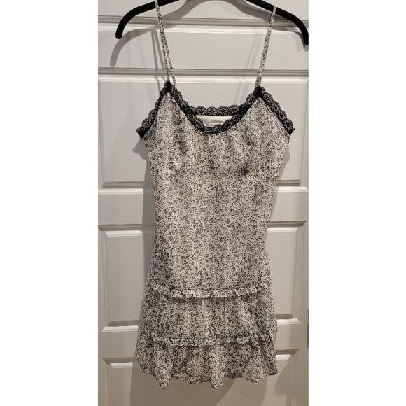 NEW Kimchi Blue Mini Dress Y2k Slip Lace Trim Chiffon Small White Black - Picture 5 of 12